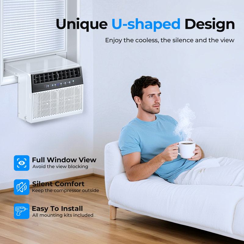 ELECTACTIC Electatic U-shaped Window Air Conditioner - Ultra Quiet
